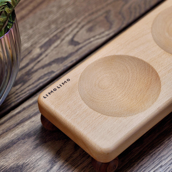 Elevate Your Pet's Dining Experience with Our Solid Wood Ceramic Pet Feeding Bowl