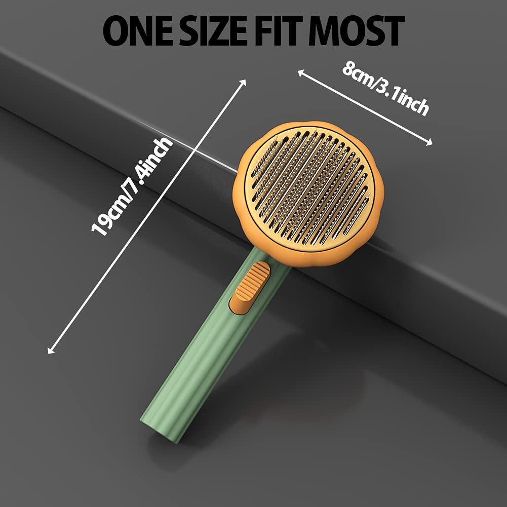 Pet Pumpkin Grooming Self Cleaning Slicker Brush