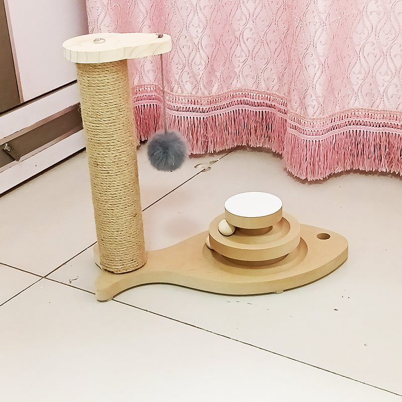 Solid Wood Cat Turntable Bite-resistant Pet Toy