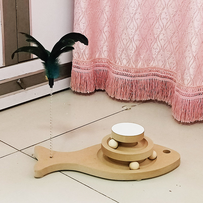 Solid Wood Cat Turntable Bite-resistant Pet Toy