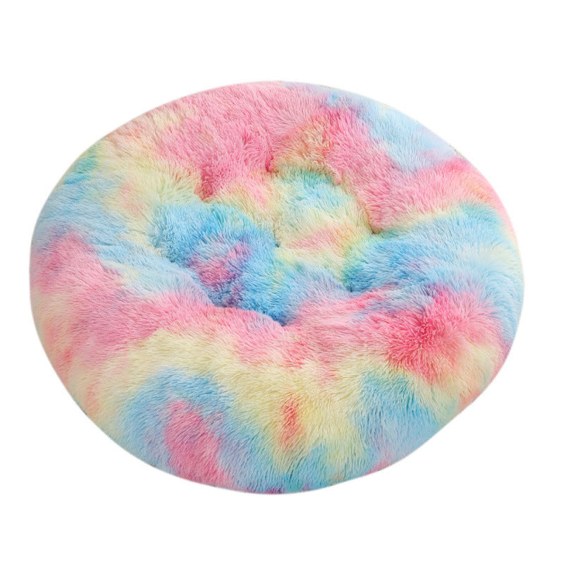 Round Plush Warm Sleep Pet Bed