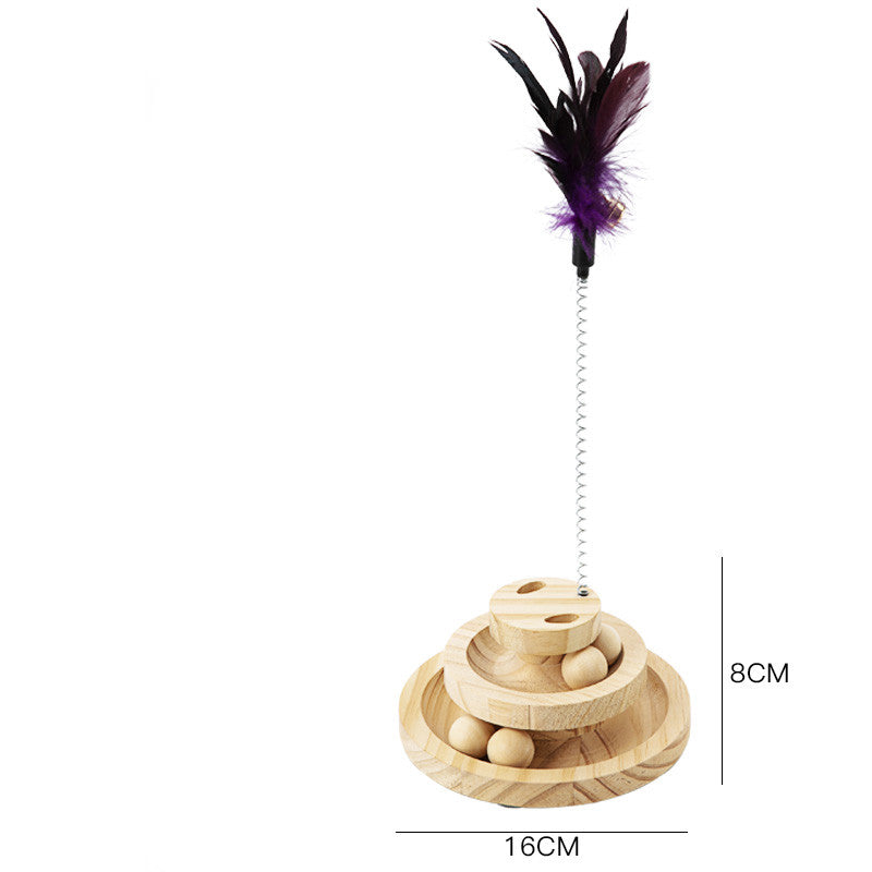 Solid Wood Cat Turntable Bite-resistant Pet Toy