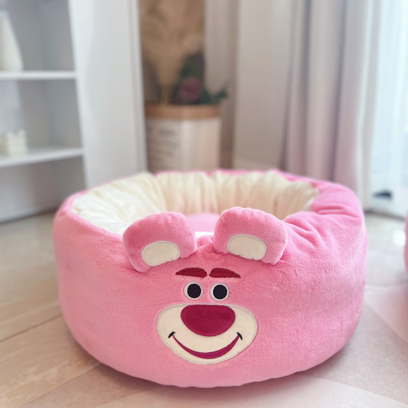 Winter Plush Pet Cushion Round Bed