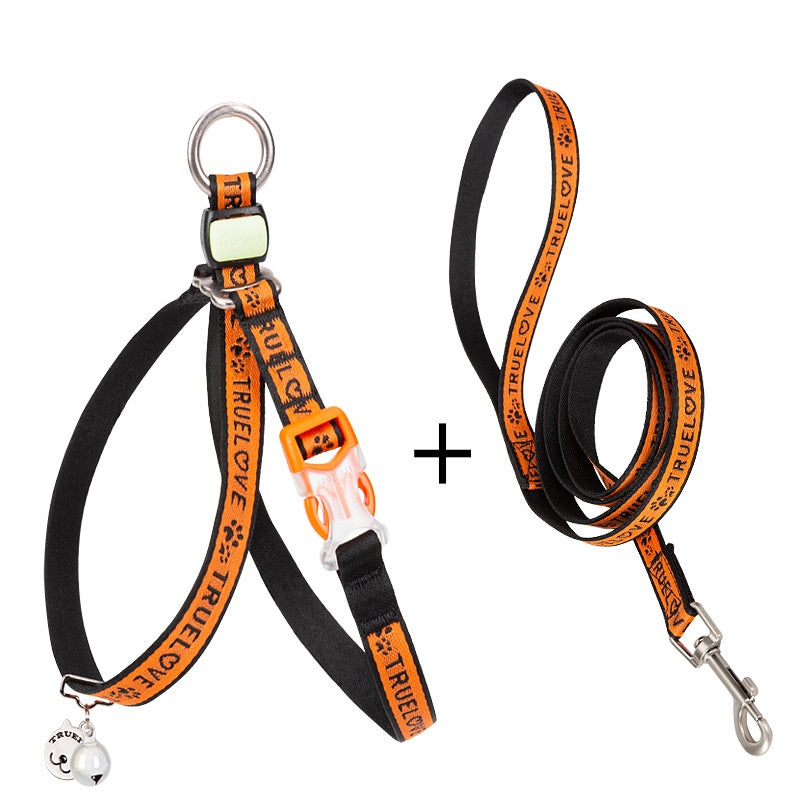 Pet Cat Bell Chest Strap Teddy Leash