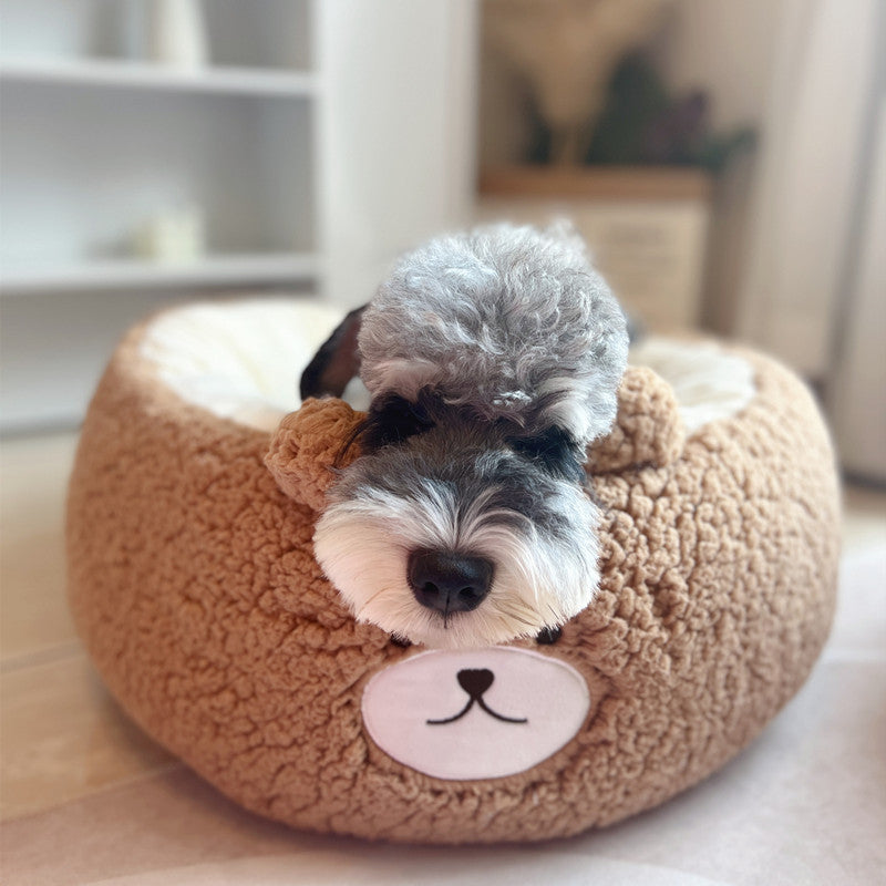 Winter Plush Pet Cushion Round Bed