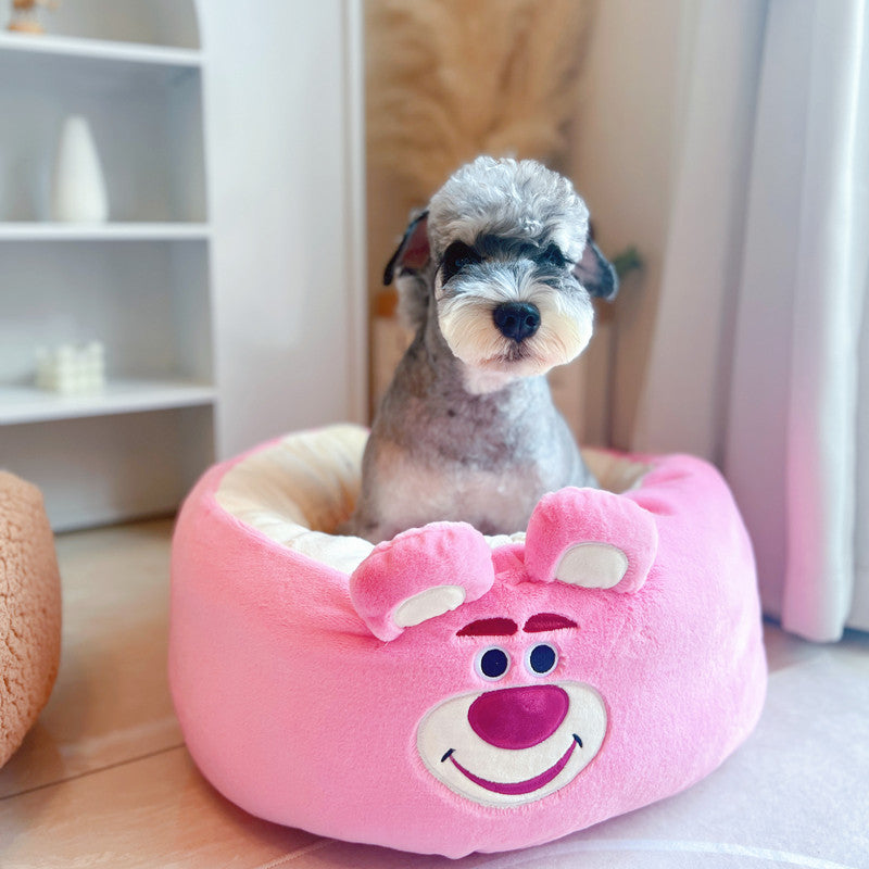 Winter Plush Pet Cushion Round Bed