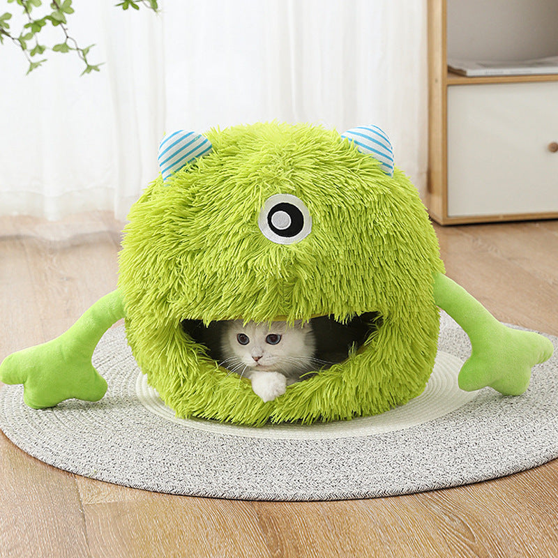 Pet Washable Fluffy Round Pet Bed