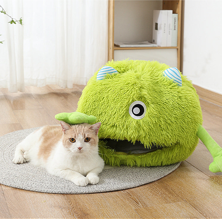 Pet Washable Fluffy Round Pet Bed
