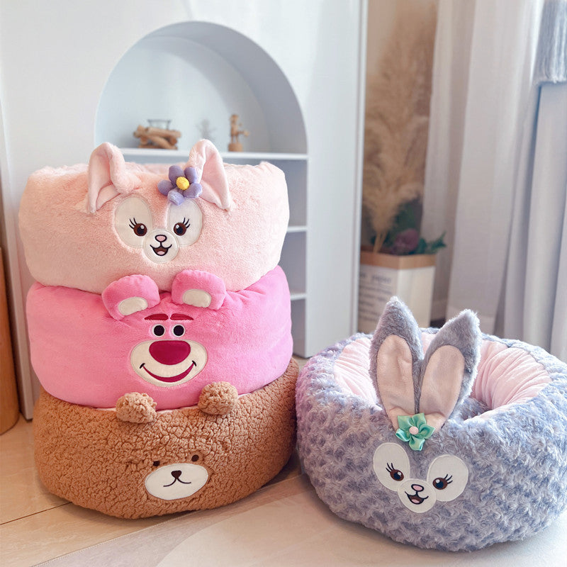 Winter Plush Pet Cushion Round Bed