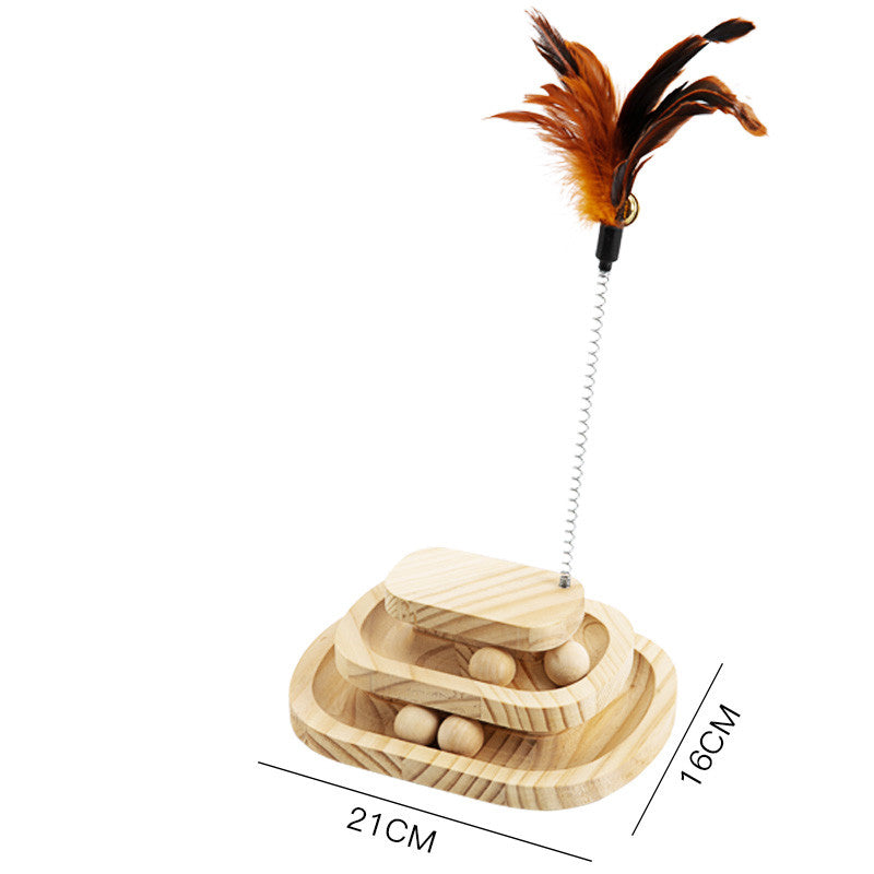 Solid Wood Cat Turntable Bite-resistant Pet Toy