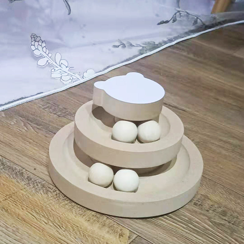 Solid Wood Cat Turntable Bite-resistant Pet Toy