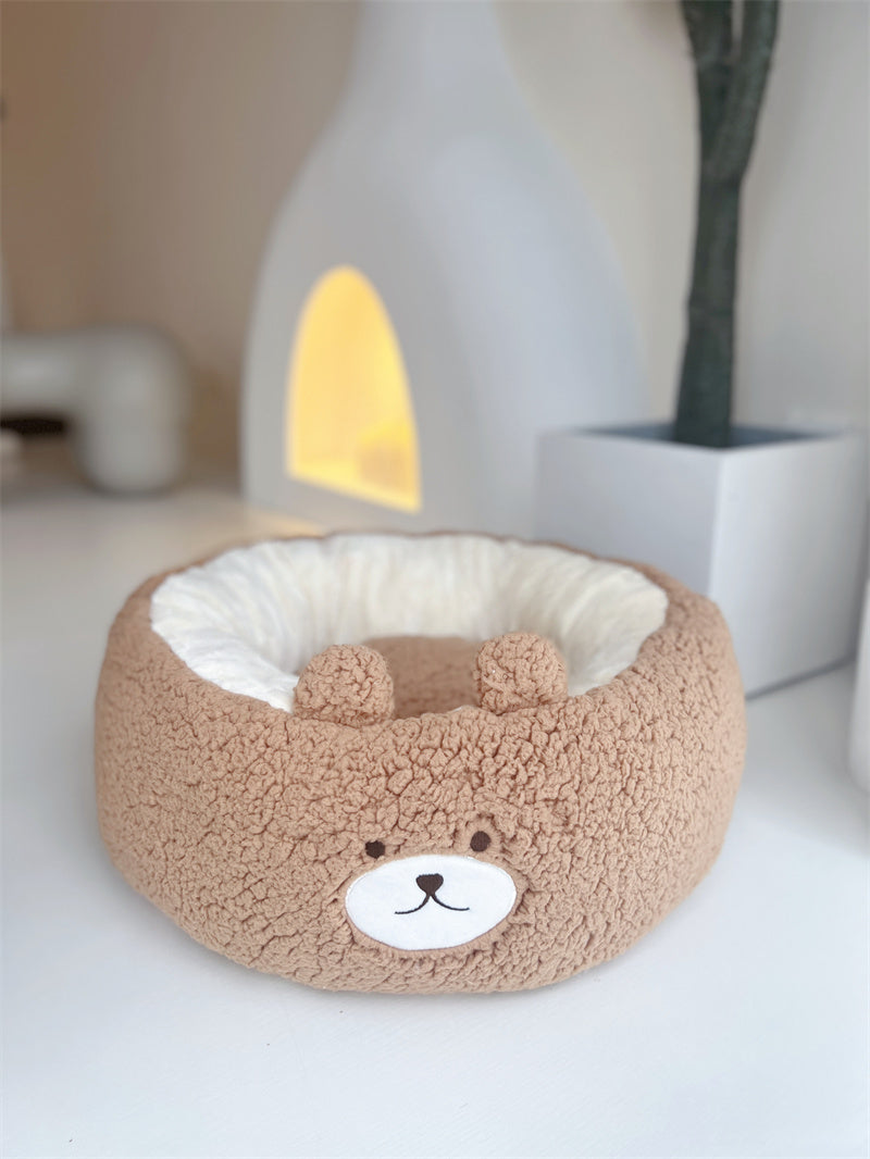 Winter Plush Pet Cushion Round Bed